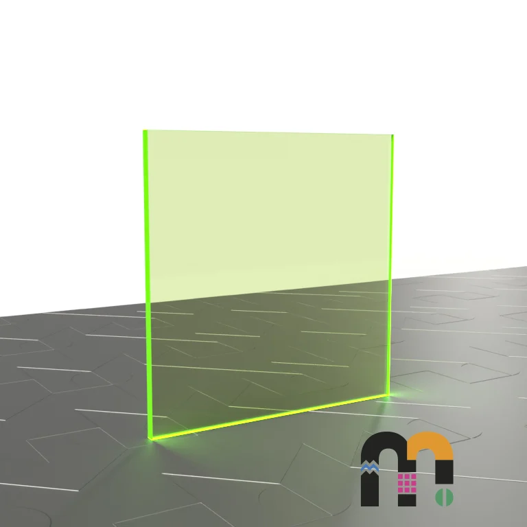 Plancha de metacrilato verde fluorescente 6C02