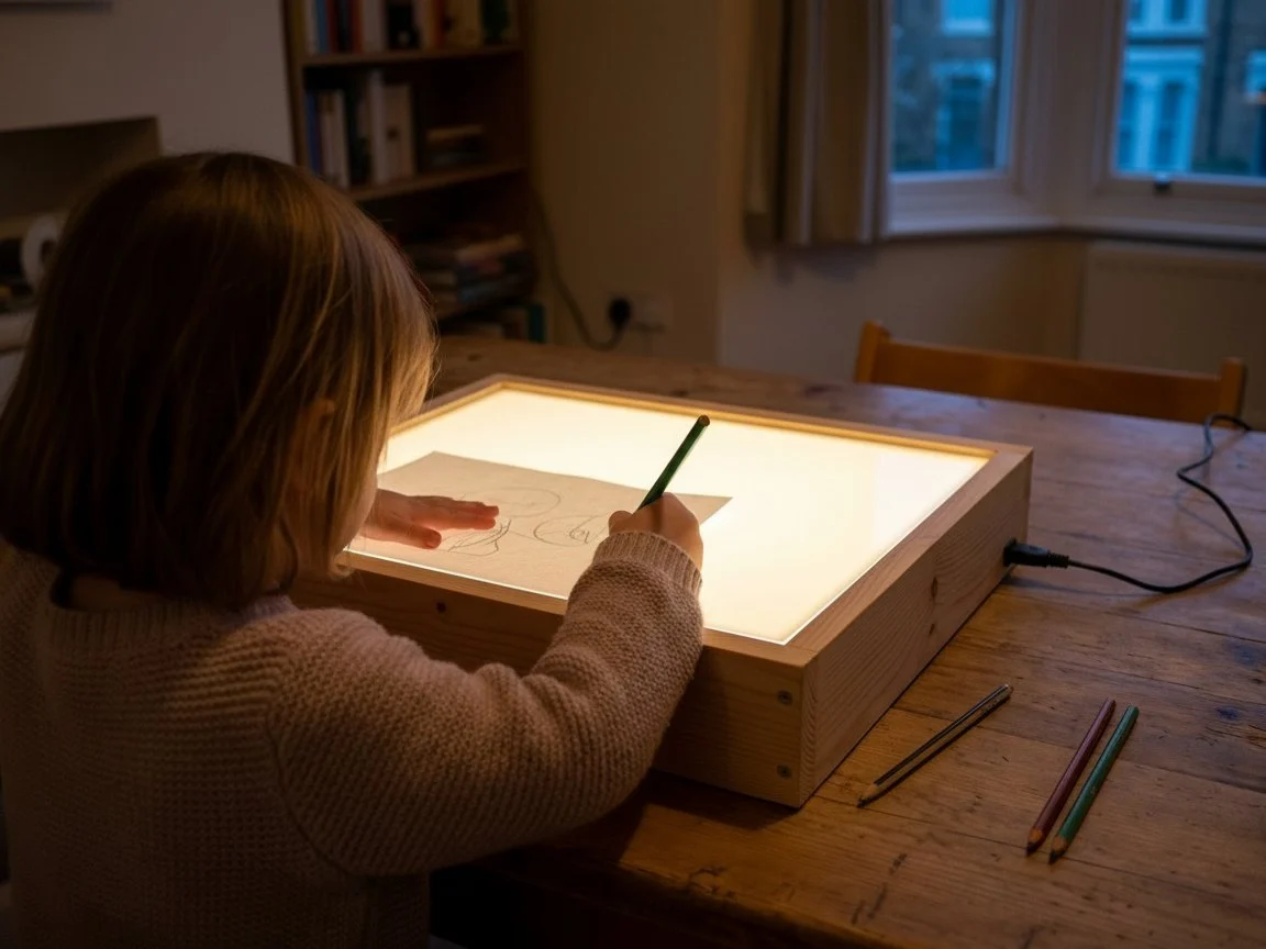 Caja de luz casera con difusor de metacrilato opal