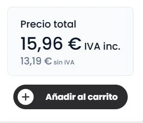 Precio total y botón de añadir al carrito